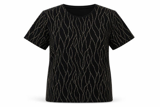 LINDA JAYNE Womens Black   Basic T-Shirt Size 8
