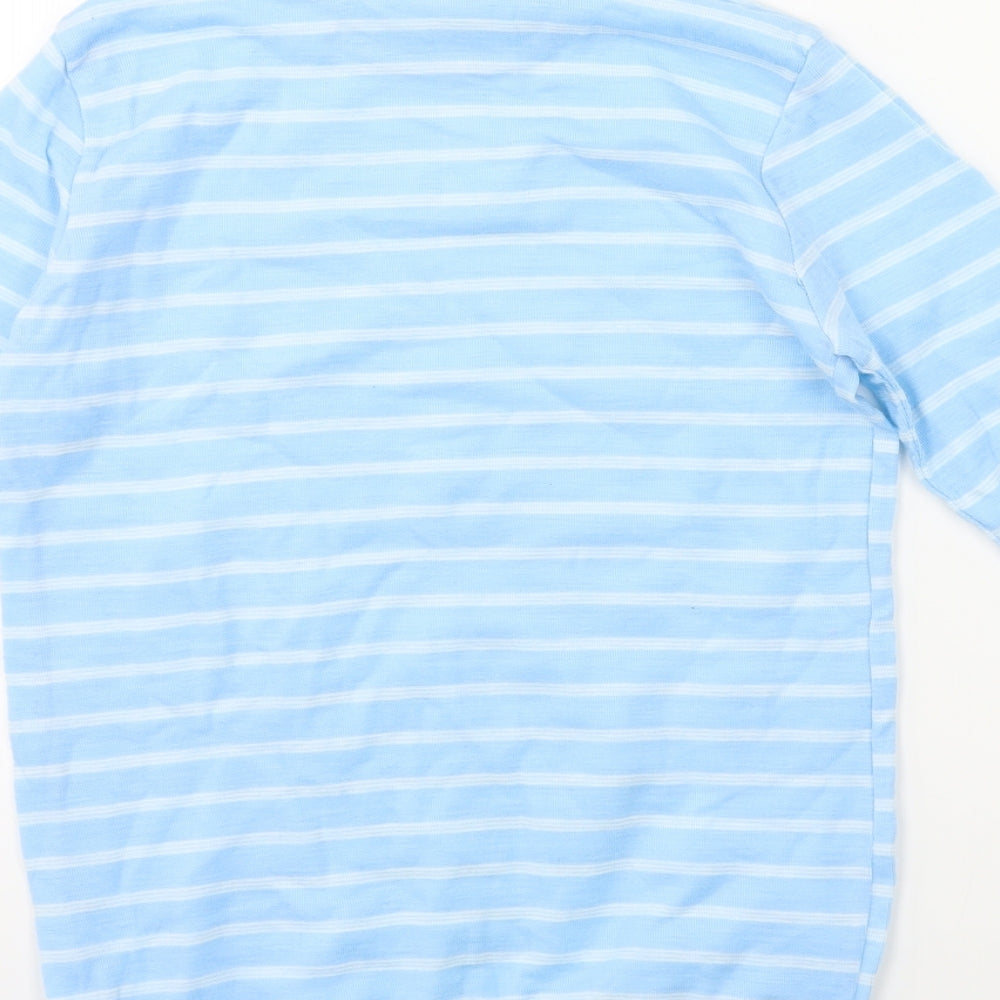 Rodeo Boys Blue Striped  Basic T-Shirt Size 8 Years
