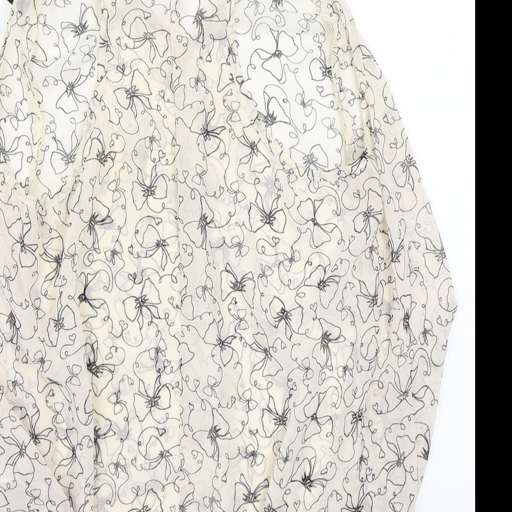 Newlook Womens Beige Floral  Basic Blouse Size 12