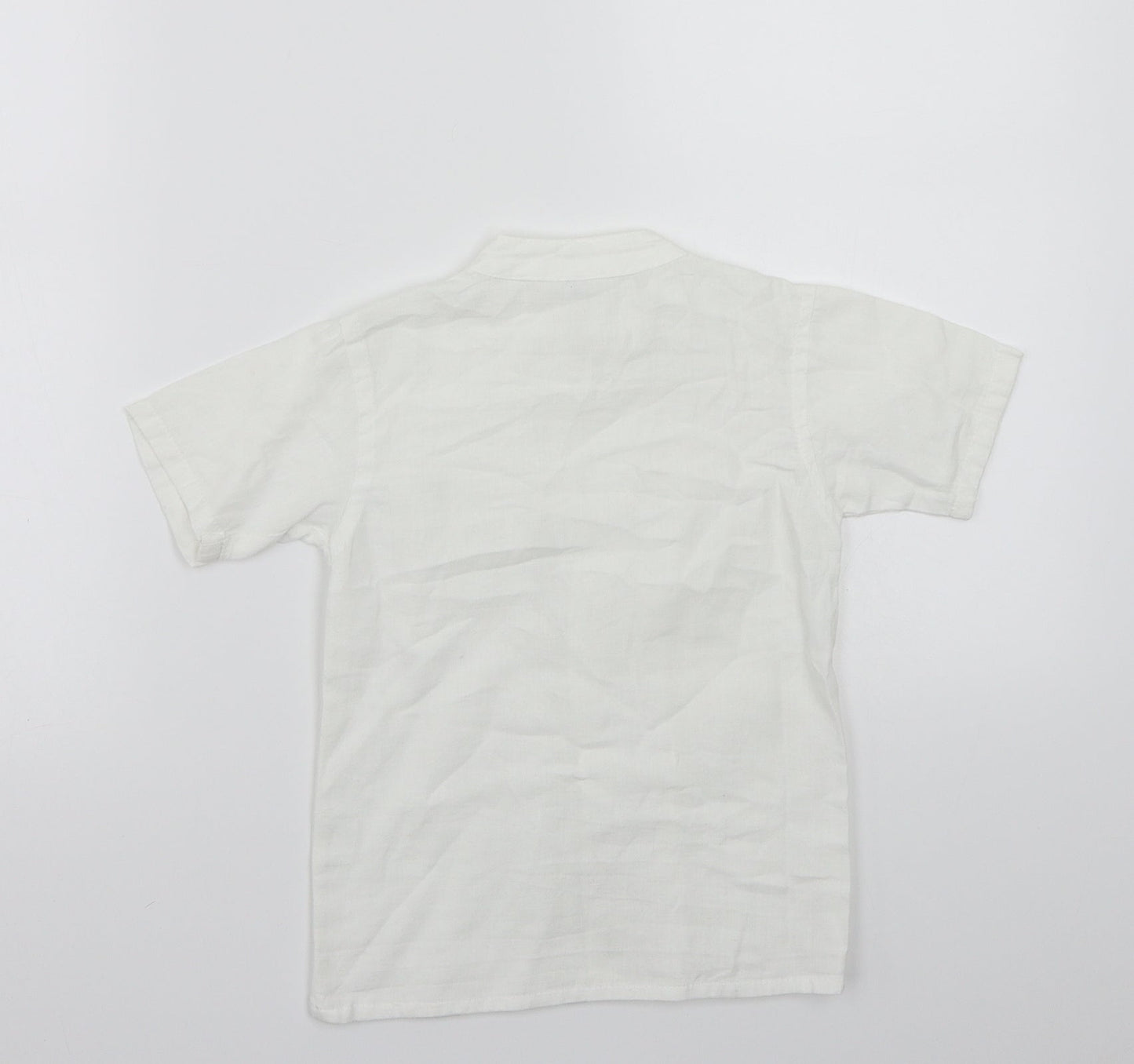 Preworn Boys White  Rayon Basic Button-Up Size 4 Years