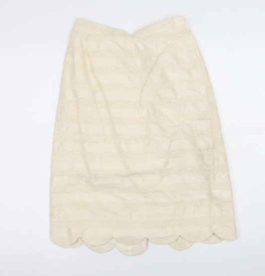 Rosemaria Womens Ivory Striped  Straight & Pencil Skirt Size 26 in