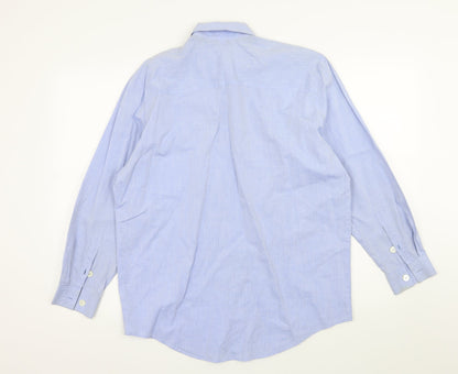Le Comte Mens Blue    Button-Up Size 14