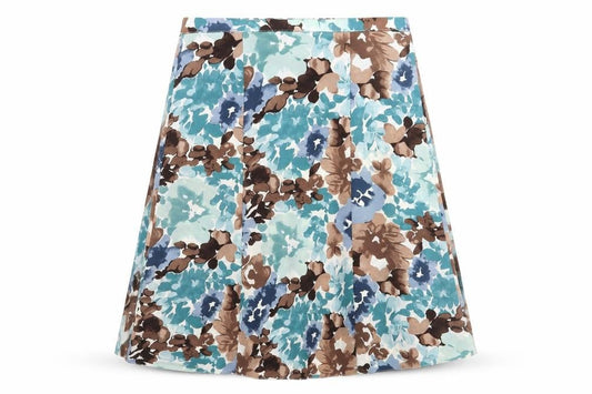 EWM Womens Multicoloured Geometric Chiffon Flare Skirt Size 34 in