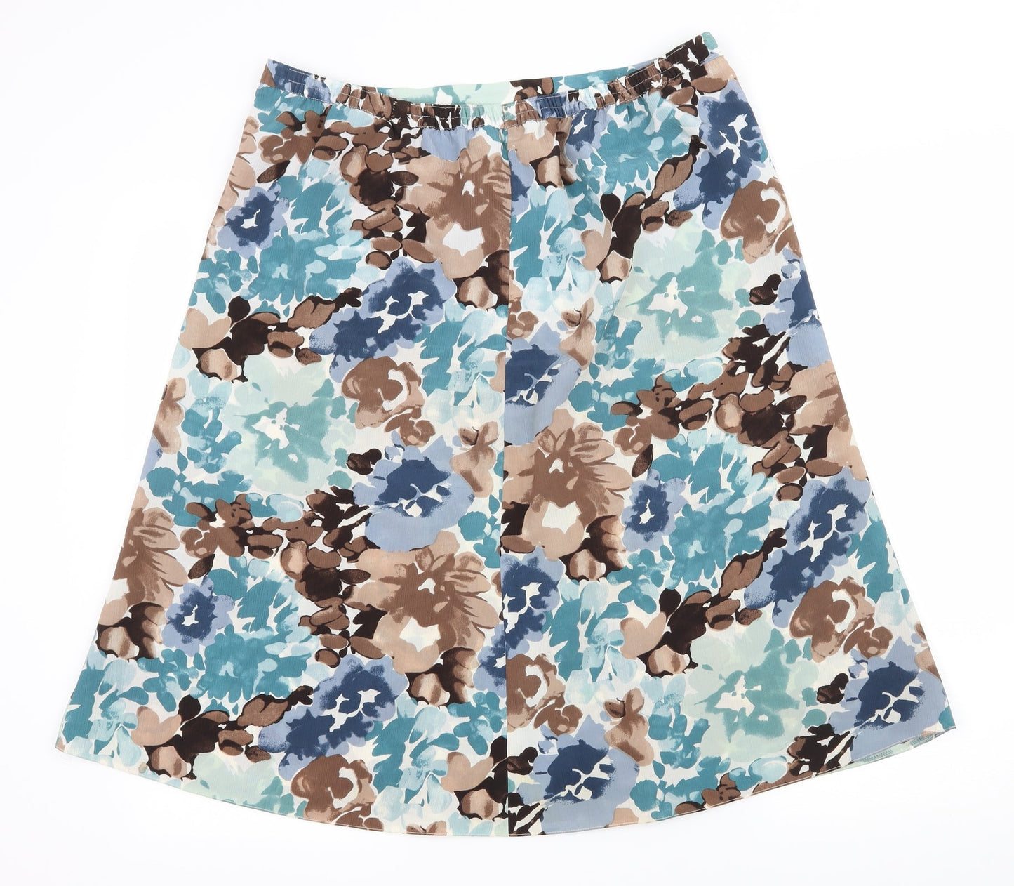 EWM Womens Multicoloured Geometric Chiffon Flare Skirt Size 34 in
