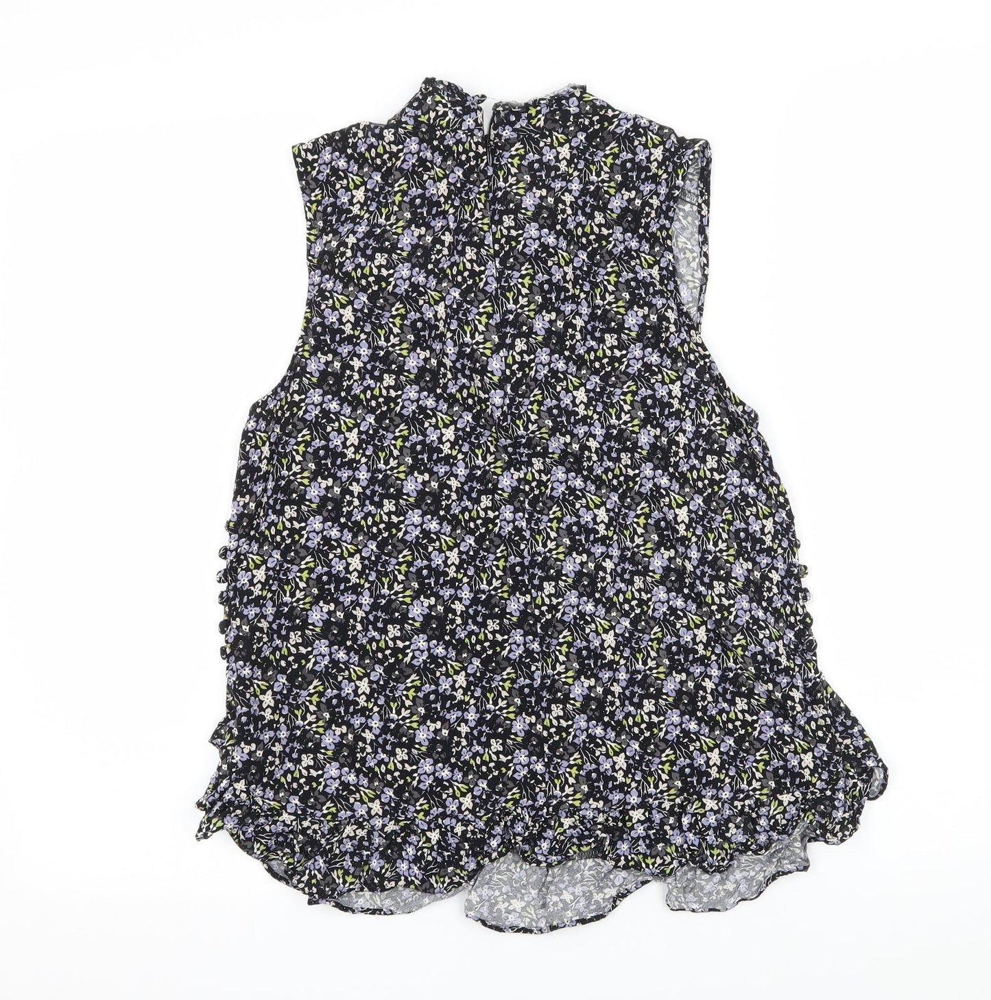 NEXT Womens Black Floral  Basic Blouse Size 8