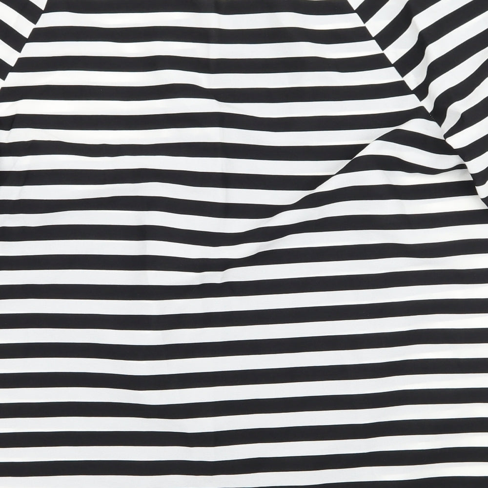 TU Womens Black Striped  Basic Blouse Size 12