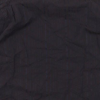Next Mens Black Striped   Button-Up Size L