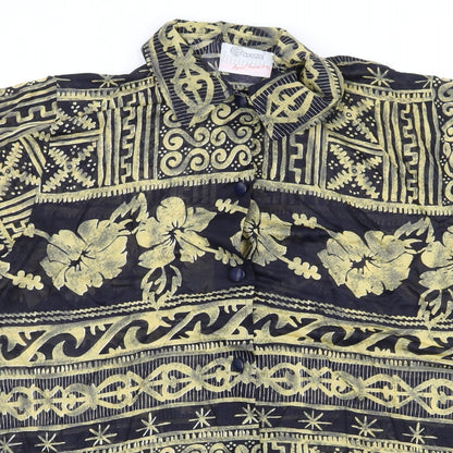 raxsta Womens Blue Geometric  Basic Blouse Size XL