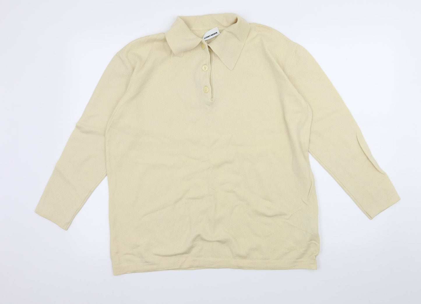 Gerry Weber Womens Yellow  Knit Pullover Jumper Size 18