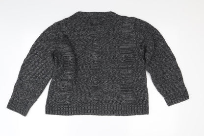 Preloved Topman Mens Grey  Knit Pullover Jumper Size M - Back