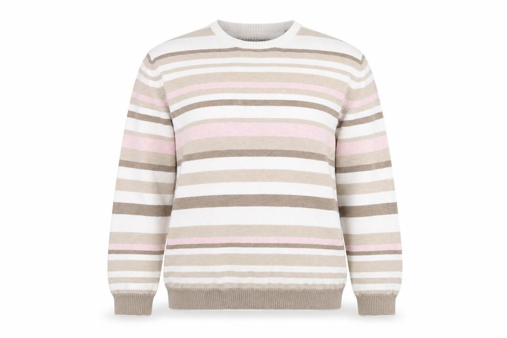 River Island Womens Beige Striped Knit Pullover Jumper Size M