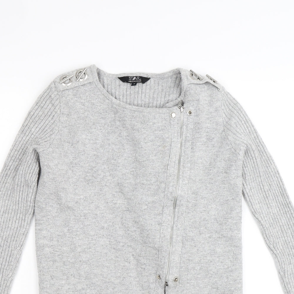 Star Womens Grey   Full Zip Jumper Size 8