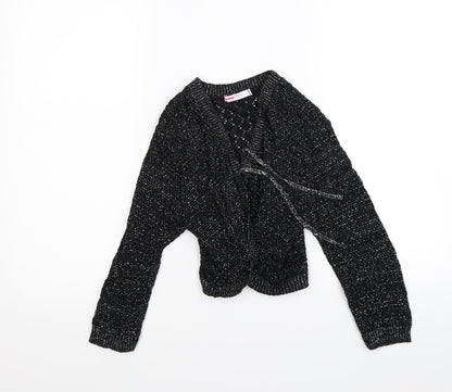 Preloved Papaya Womens Black  Knit Wrap Jumper Size M - Front