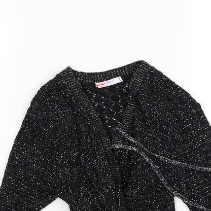 Preloved Papaya Womens Black  Knit Wrap Jumper Size M - Detail