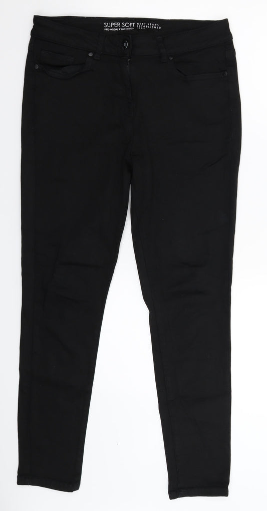 NEXT Womens Black  Denim Skinny Jeans Size 32 in L28 in