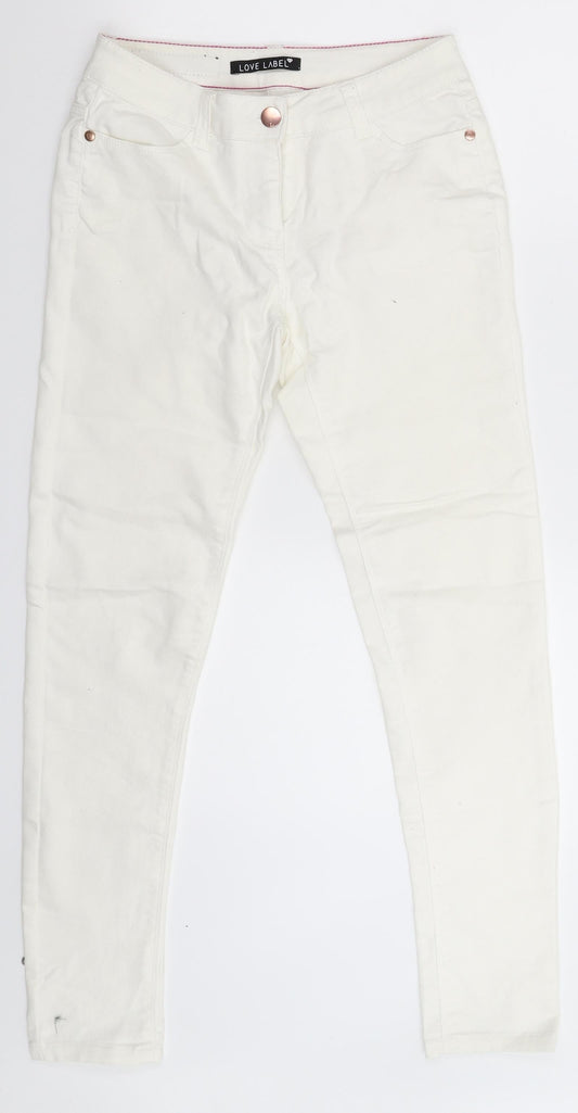 Love Label Womens White  Denim Skinny Jeans Size 8 L28 in
