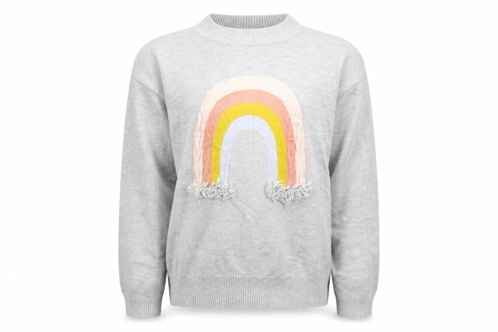 Preworn Girls Grey  Knit Pullover Jumper Size 6 Years