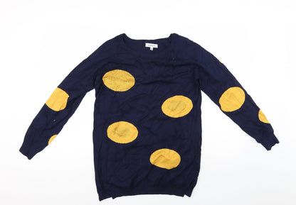 Preloved Bluoltre Womens Blue Polka Dot  Pullover Jumper Size M - Front