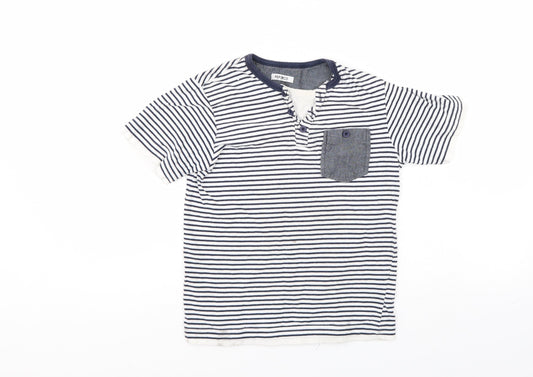 Pep & Co Boys Blue Striped  Basic Casual Size 9-10 Years