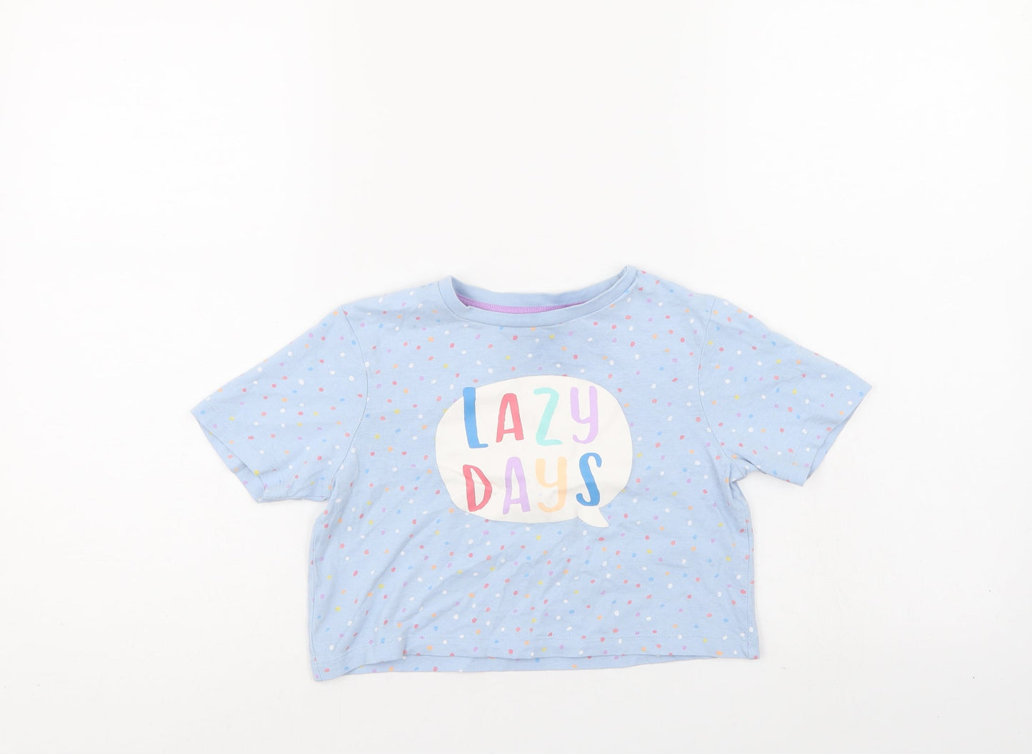 TU Girls Blue Polka Dot  Basic Polo Size 3-4 Years