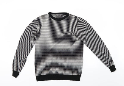 Cedarwood State Womens Black Striped Pullover Jumper Size S