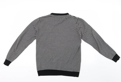Cedarwood State Womens Black Striped Pullover Jumper Size S
