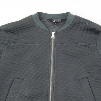 Preloved Topshop Womens Green   Jacket  Size 12 - Detail