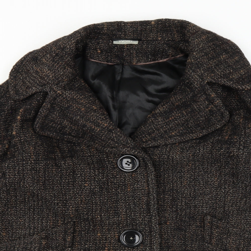Wallis Womens Brown   Overcoat Coat Size L