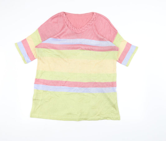 Preworn Womens Yellow Striped  Pullover Jumper Size L