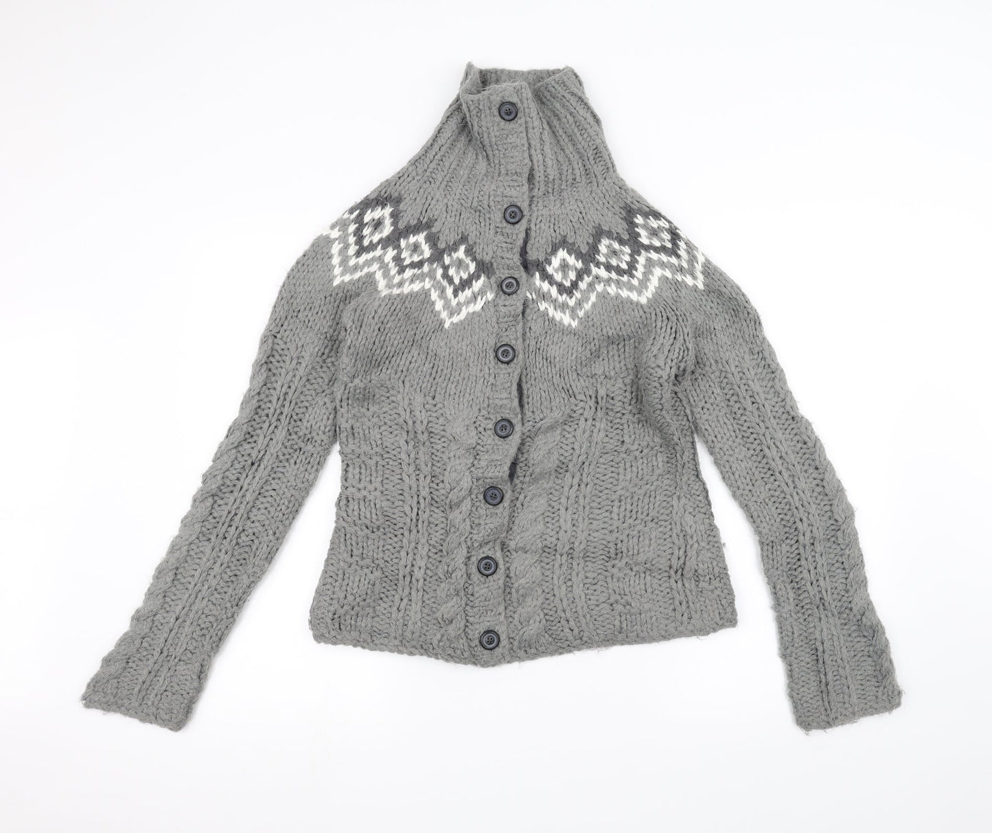 ALS Womens Grey  Knit Jacket Coatigan Size 10