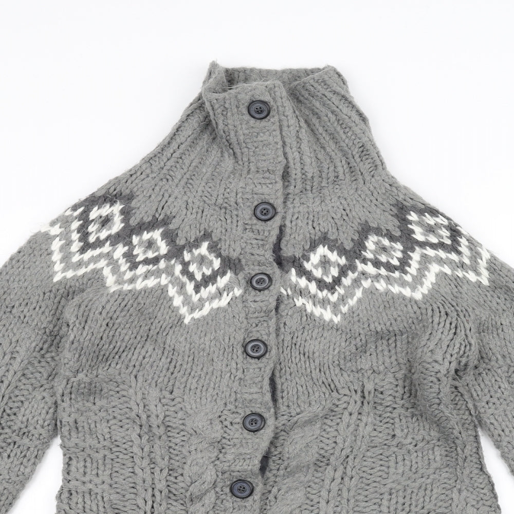 ALS Womens Grey  Knit Jacket Coatigan Size 10
