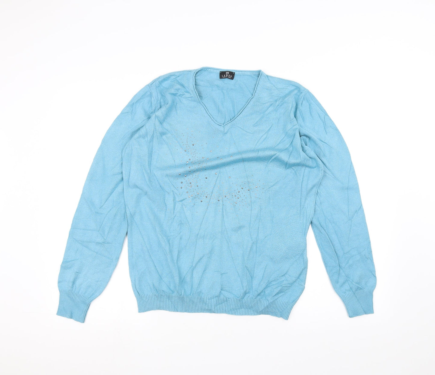 Lebek Womens Blue   Pullover Jumper Size 16