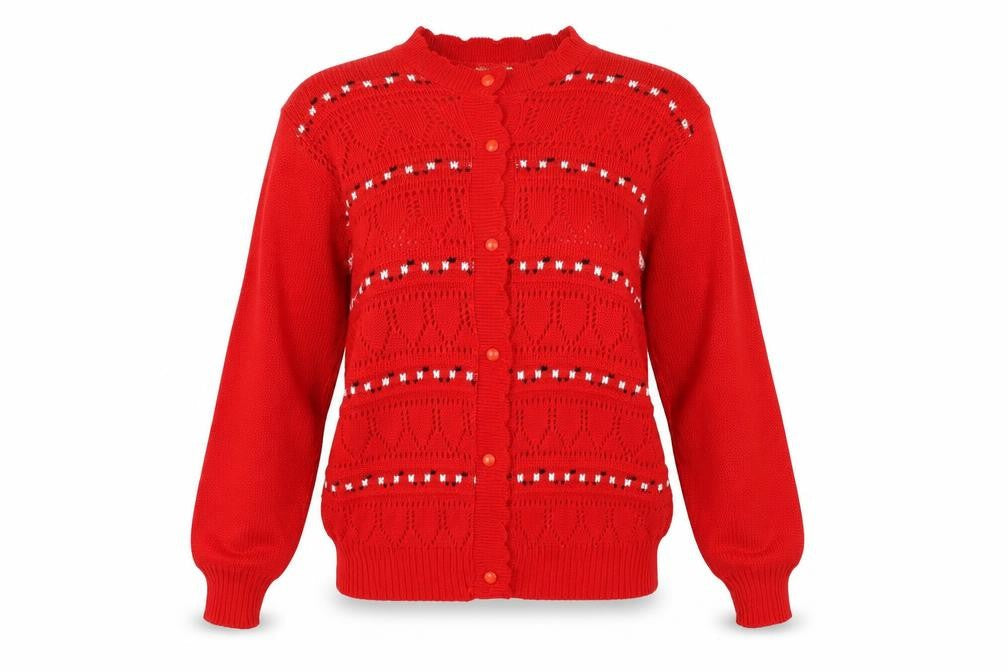 Glen Womens Red   Cardigan Jumper Size M