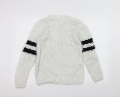 Cameo Rose Womens White Knit Pullover Jumper Size M