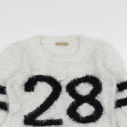 Cameo Rose Womens White Knit Pullover Jumper Size M