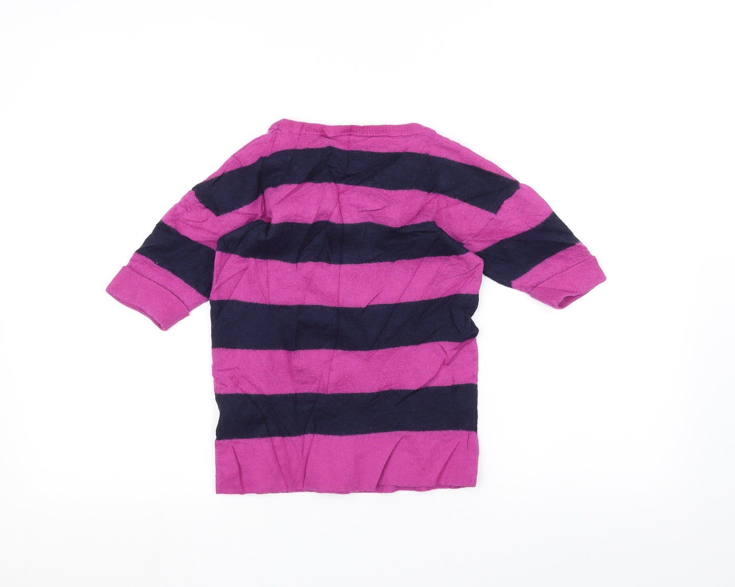 Preworn Womens Purple Striped  Basic T-Shirt Size 6