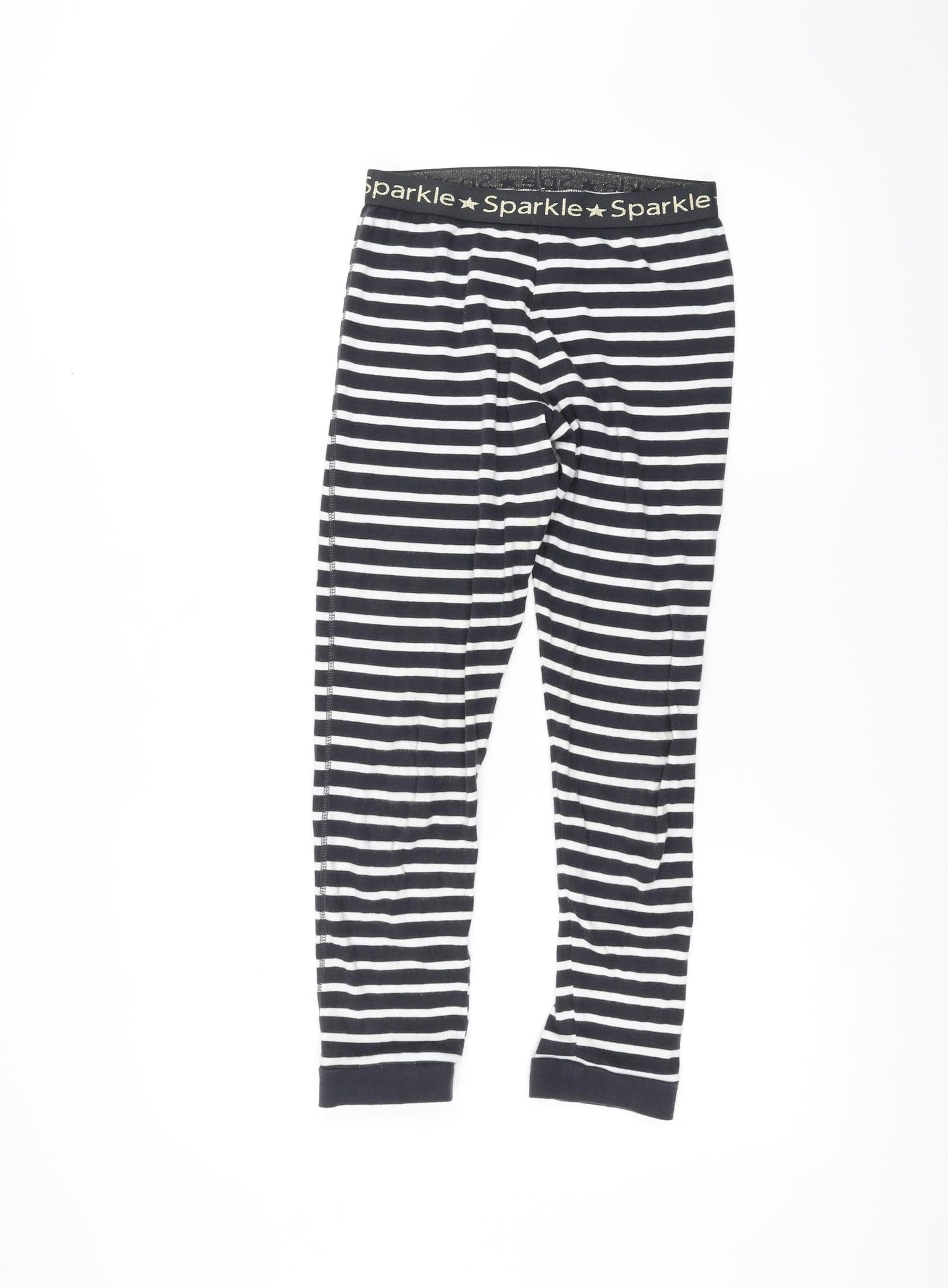 Marks and Spencer Girls Black Striped  Jegging Trousers Size 11-12 Years