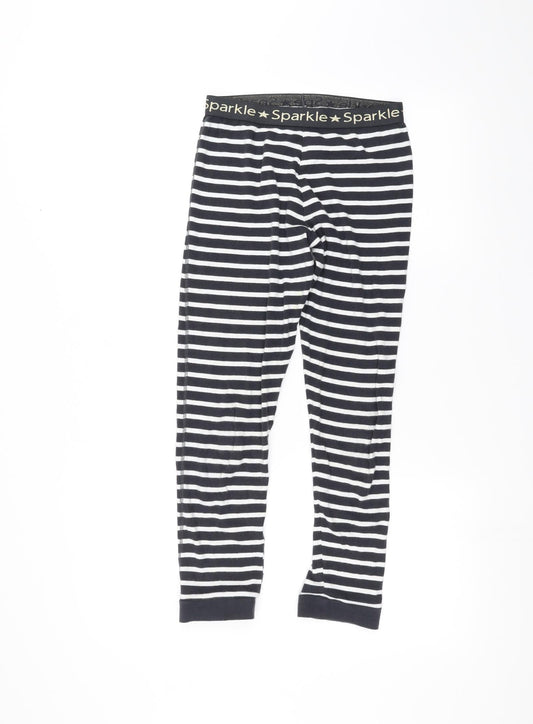 Marks and Spencer Girls Black Striped  Jegging Trousers Size 11-12 Years