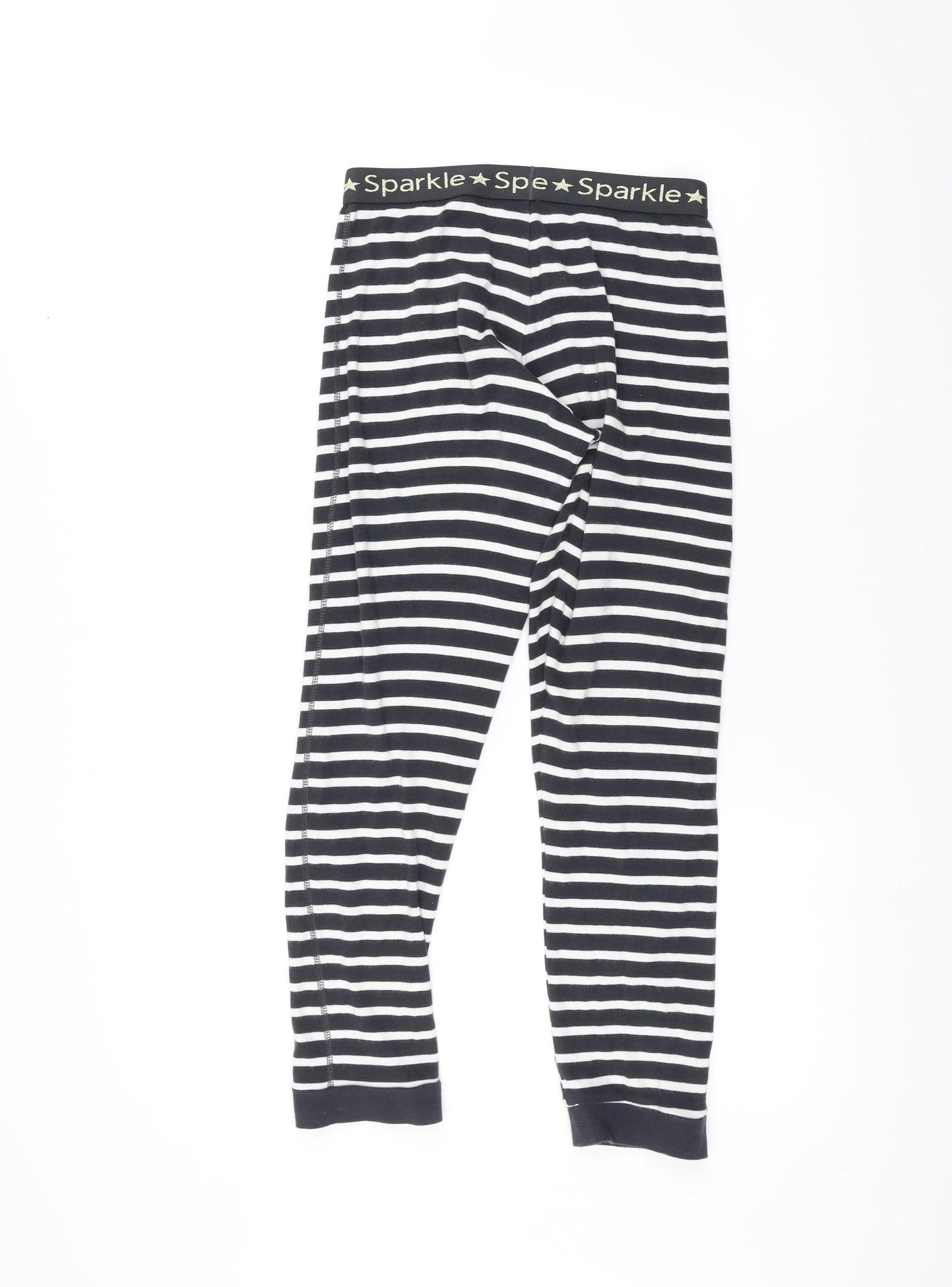 Marks and Spencer Girls Black Striped  Jegging Trousers Size 11-12 Years