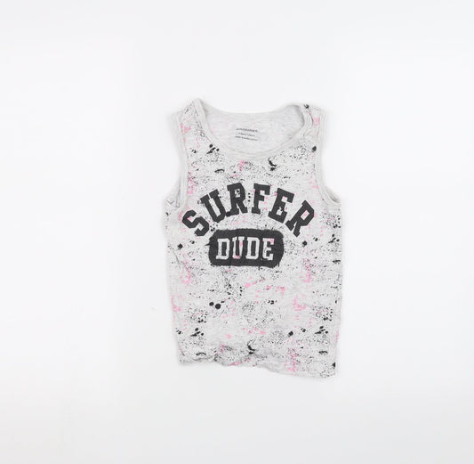 Primark Girls White   Basic Tank Size 7-8 Years