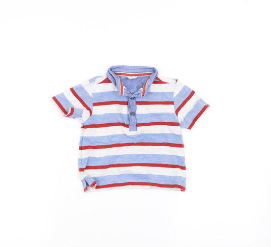 Mini Club Baby White Striped  Basic Polo Size 12-18 Months