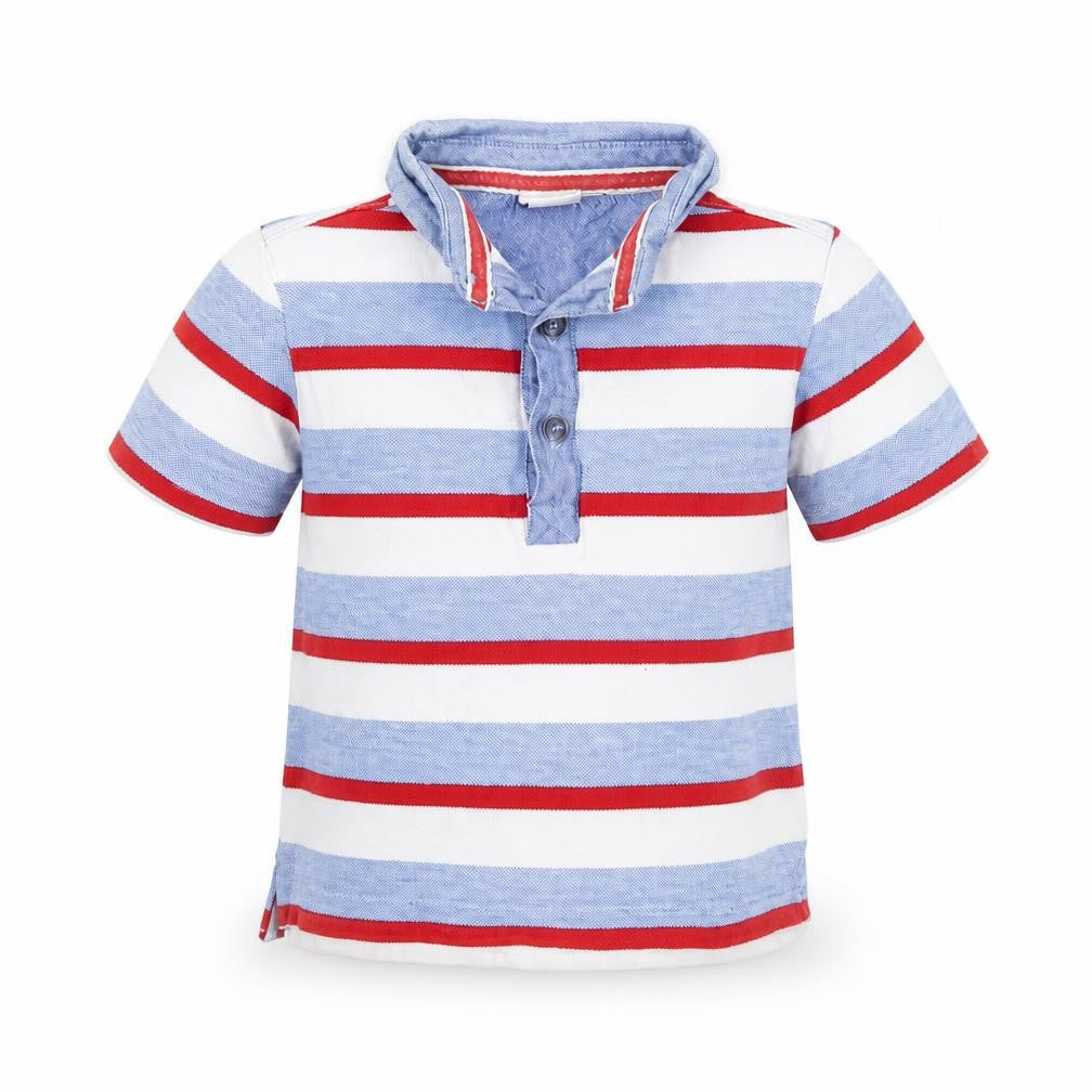 Mini Club Baby White Striped  Basic Polo Size 12-18 Months