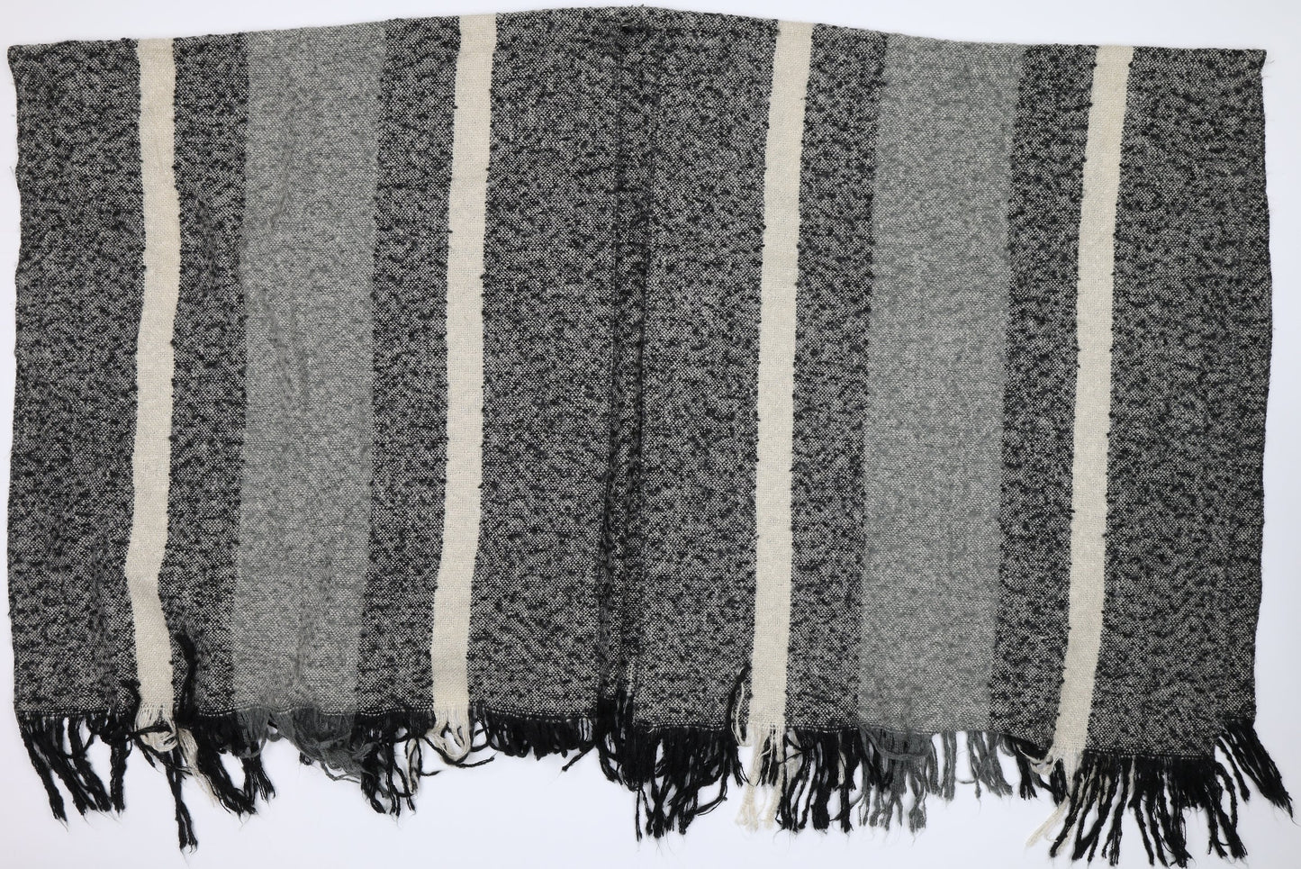 Preworn Unisex Black Striped   Shawl/Wrap