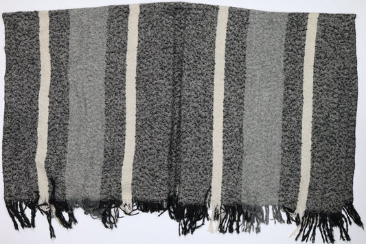 Preworn Unisex Black Striped   Shawl/Wrap