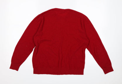 Preloved Cashi Womens Red   Jersey Blouse Size 18 - Back