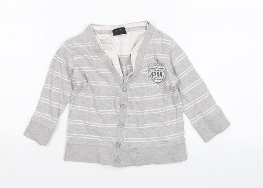 NEXT Baby Grey Striped  Jersey T-Shirt Size 12-18 Months  - Marine Division