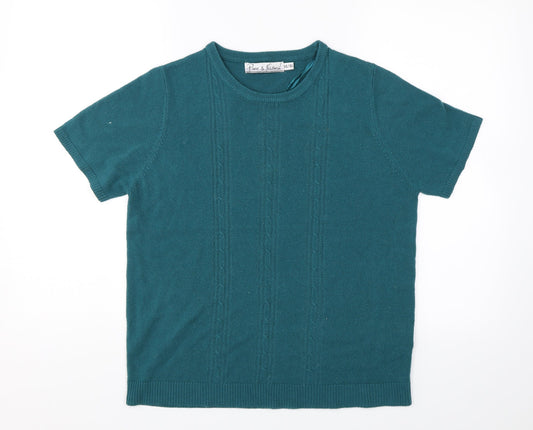 Pure & Natural Womens Blue   Jersey T-Shirt Size 14