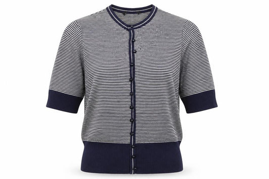 Dorothy Perkins Womens Blue Striped  Cardigan Jumper Size 10