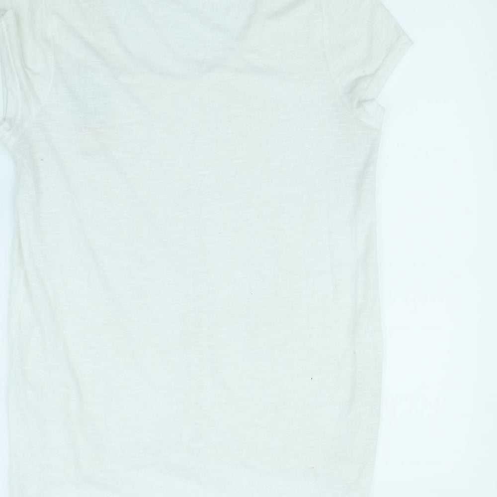Brave Soul Womens White   Basic T-Shirt Size S  - Cactus