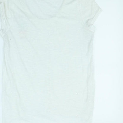 Preloved Brave Soul Womens White   Basic T-Shirt Size S  - Cactus - Label